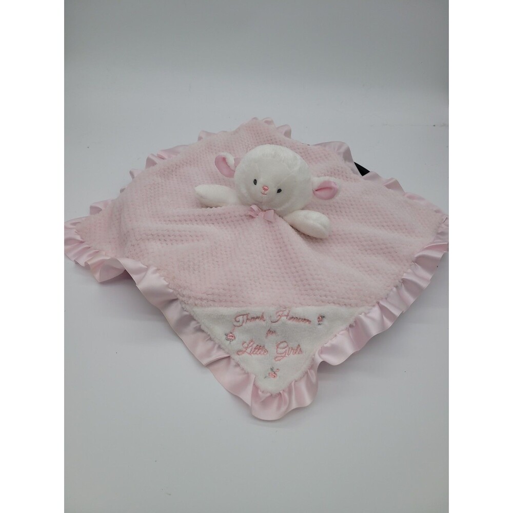 Little Me Pink Thank Heaven for Little Girls Lamb Lovey Security Blanket